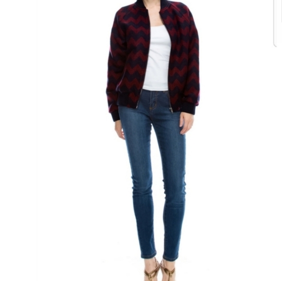 Mono b Zigzag Bomber Jacket - Picture 2 of 4